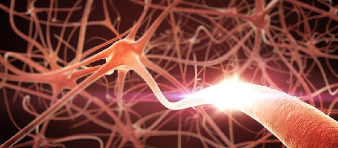 3D render of Neurons Network. Shallow Depth of Fields.